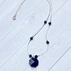 Black bead necklace